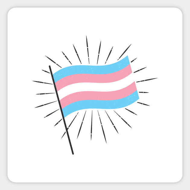 Retro Trans Pride Flag Sticker by lavenderhearts